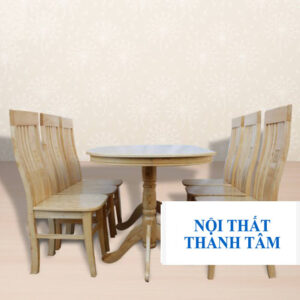BÀN ĂN HOA VĂN OVAL GỖ SỒI 6 GHẾ