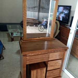 Bàn Phấn Trang Điểm Gương Hình Chữ Nhật Gỗ Tự Nhiên