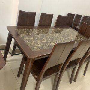 Bộ bàn ăn 6 ghế gỗ sồi nga mặt đá