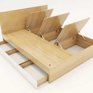 Giường ngủ 1.6m gỗ mdf vân gỗ công nghiệp nhiều ngăn