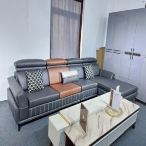 Sofa góc L bọc da nhập khẩu 3m2x1m8 kèm bàn trà