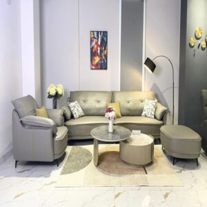 Sofa góc bọc da nhập khẩu kèm bàn trà