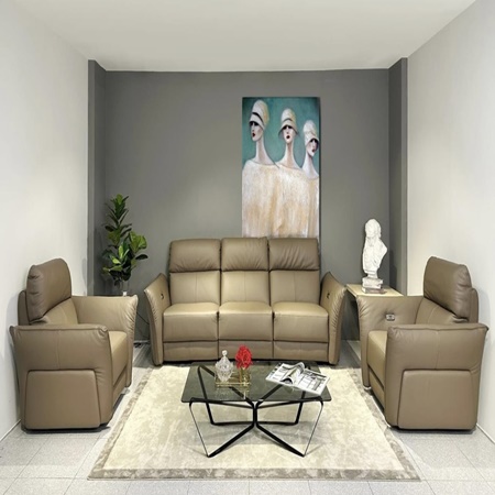 Sofa 03 ghế bọc da nhập khẩu